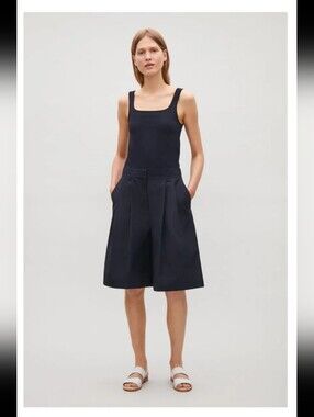 COS LONG LINE NAVY BLUE SHORTS  4